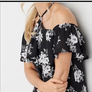 Maurices XL Black & White Floral top